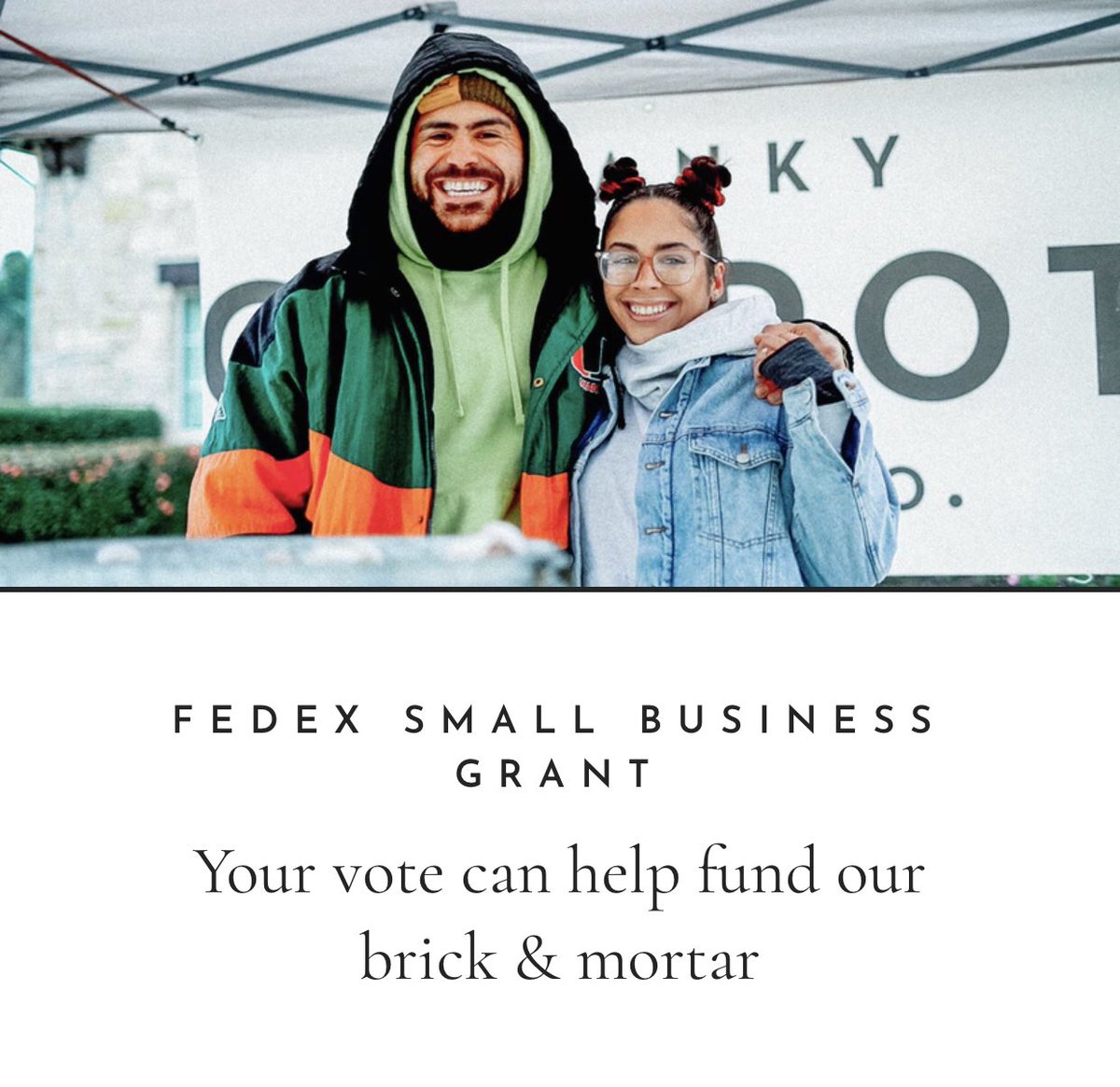 srirachasims's tweet photo. Please vote for our cold pressed juice company for the FedEx Small Business Grant! 🙏🏽

https://t.co/JnzXHNSImr https://t.co/XiobGd7RzY