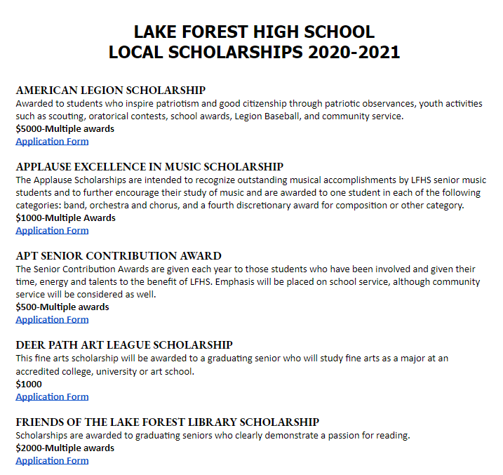 Seniors: Applications for the Local Scholarships are due on Monday, March 15th. All applications are to be submitted electronically this year. We encourage you to apply! Please click the link below to see all of the scholarship opportunities...

docs.google.com/document/d/12H…