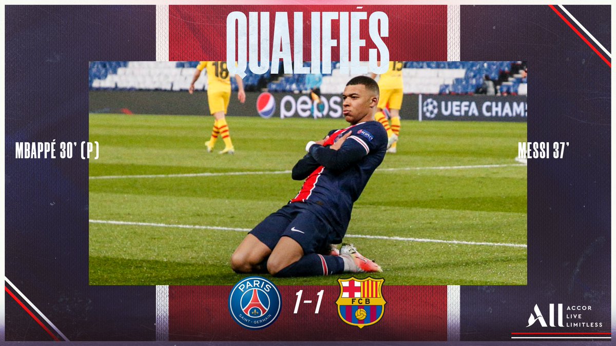 Qualifiés pour les quarts de finale de la @ChampionsLeague ! ✅🏆

#UCL | #PSGFCB