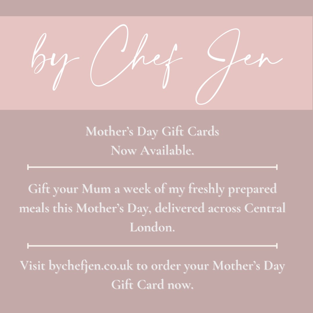 ByChefJen's tweet image. Gift your Mum a week of my delicious, freshly prepared meals this Mother’s Day - available for delivery across Central #London 
My Mother’s Day Gift Cards can now be ordered on bychefjen.co.uk swipe to see a selection of my recent dishes! 👩‍🍳 #londonfood #chef