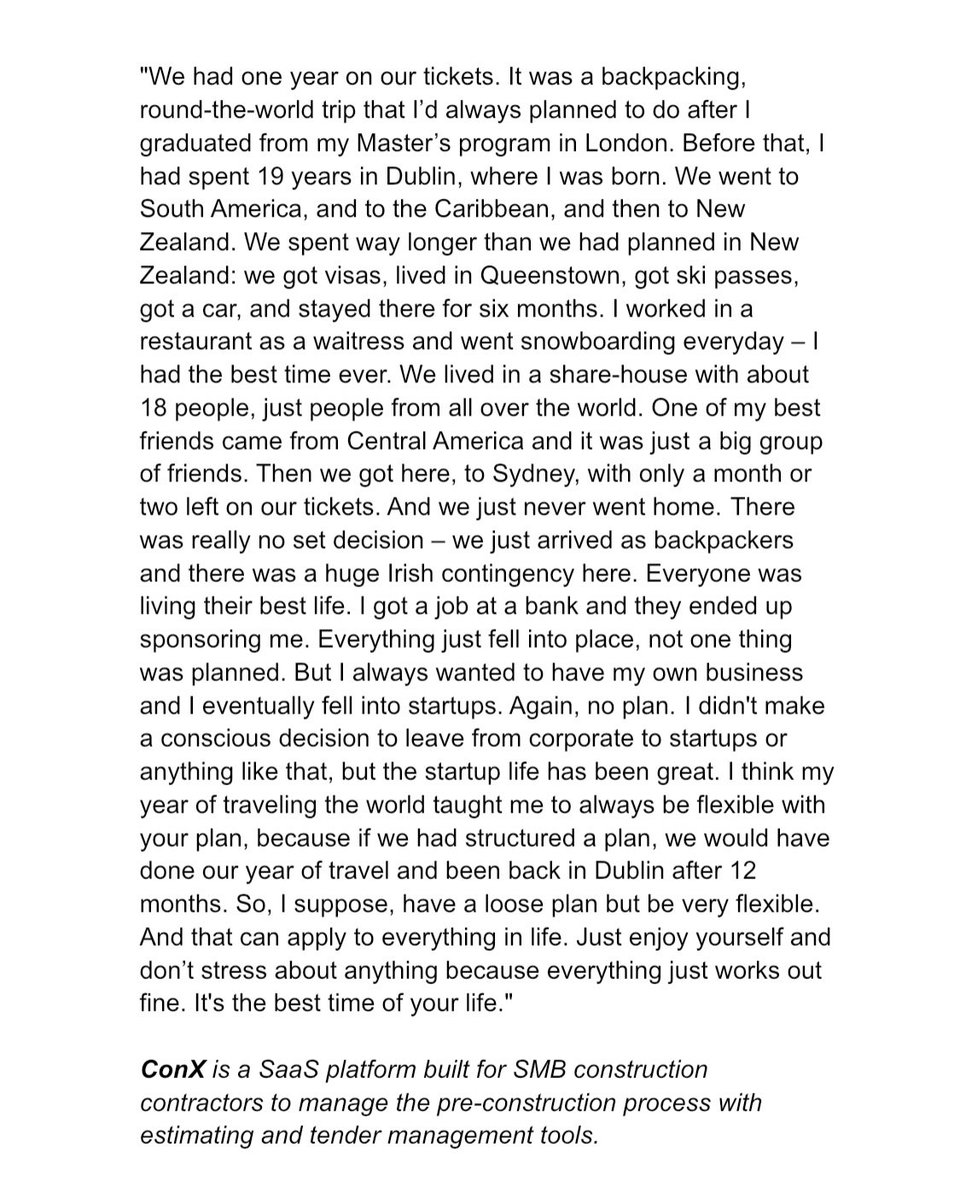 shirtsofstartup's tweet image. "We had one year on our tickets. It was a backpacking, round-the-world trip that I’d always planned to do after I graduated from my Master’s program in London...”

#shirtsofstartups #entrepreneur #womenintech