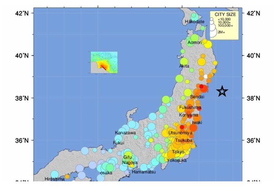 tohoku earthquake map