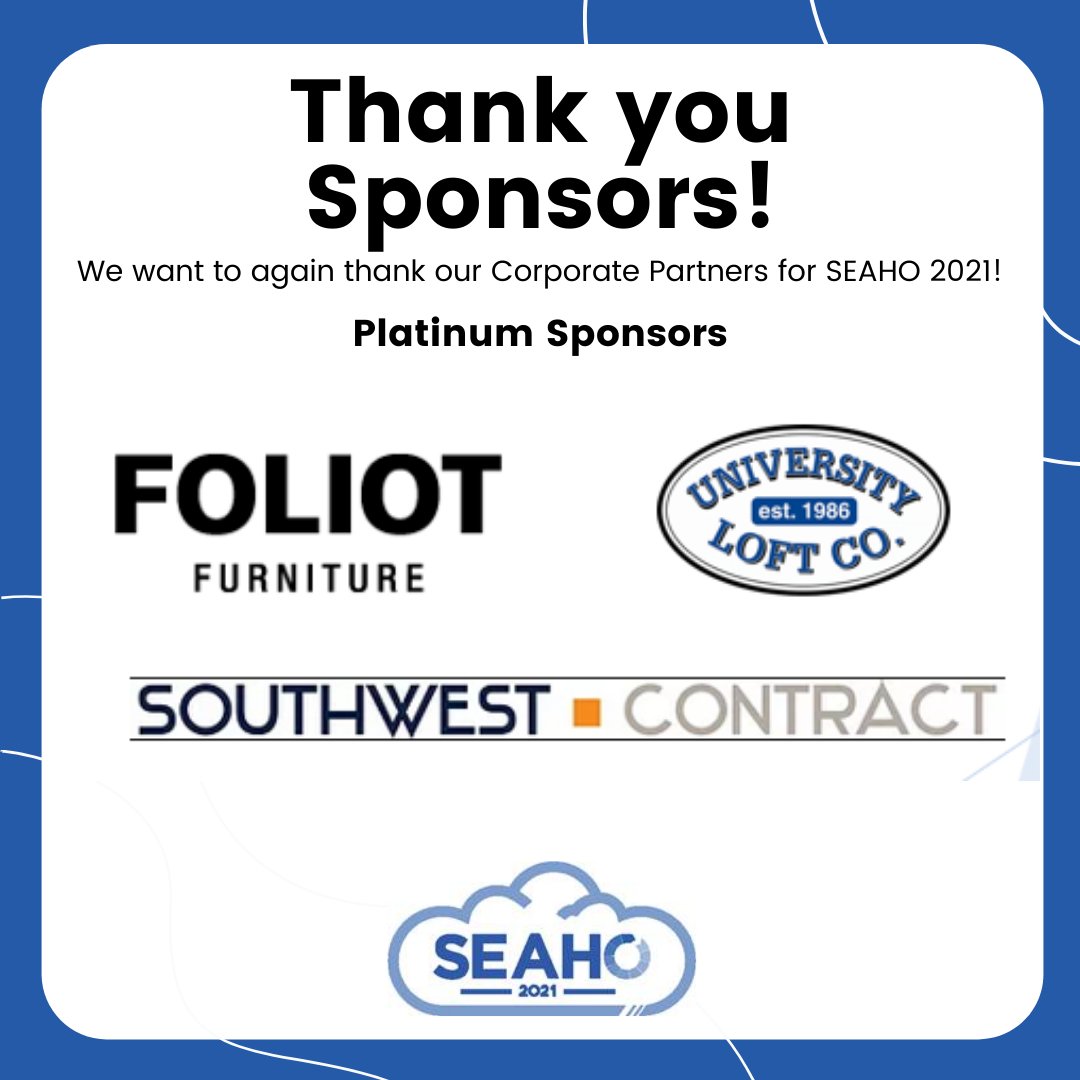 We want to give another shoutout to our SEAHO 2021 Corporate Partners! We hope that you all took the opportunity to engage with them during the conference, but if not make sure to check out their websites through the SEAHO 2021 web page! #SEAHO21 #SEAHOAllYear #CorporatePartners