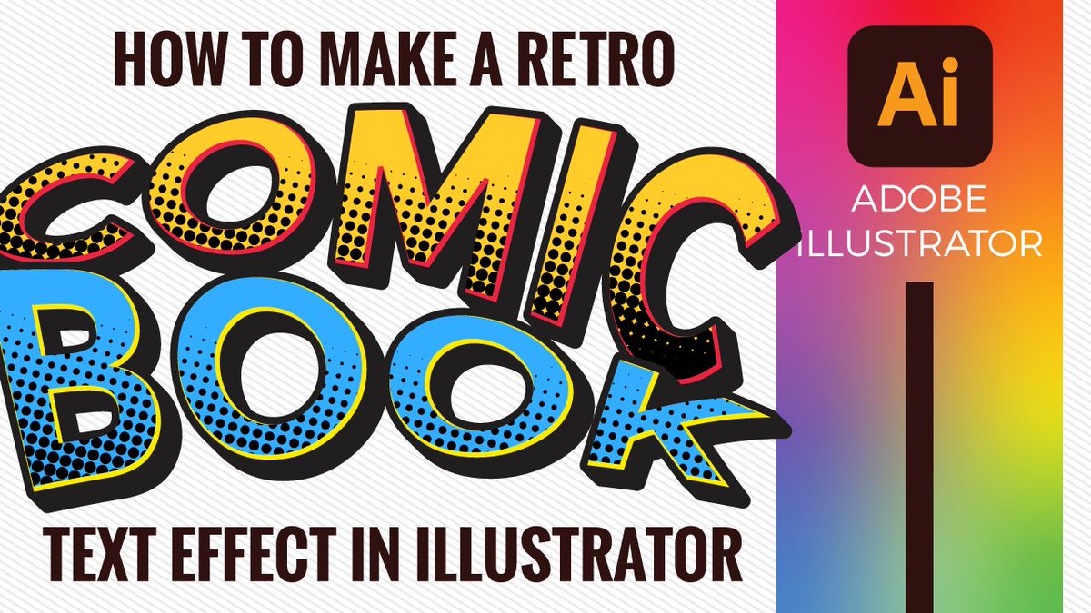 How2GraphDesign's tweet photo. Learn how to build comic book text in Adobe Illustrator! https://t.co/430ZxEoZQz #comics #comicbooks #text #texttutorial #adobe #illustrator #adobeillustrator https://t.co/zAnnntJ9lO
