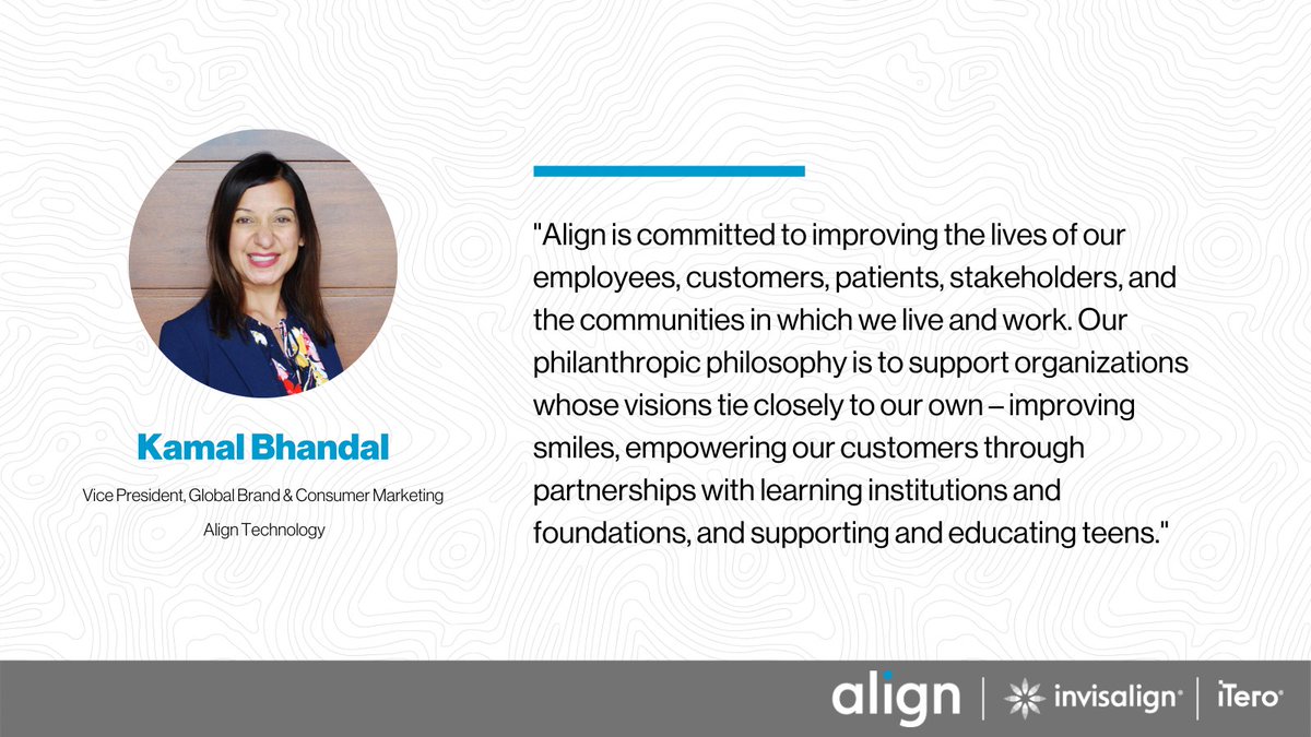 AlignTechInc's tweet photo. Align Technology VP of Global Brand and Consumer Marketing, Kamal Bhandal spoke with @national4h CEO Jennifer Sirangelo about how Align’s @Invisalign brand, in partnership with National 4 H Council, has launched the Invisalign® ChangeMakers initiative. https://t.co/Xv89uhDUZE https://t.co/sFXkXjpEzF