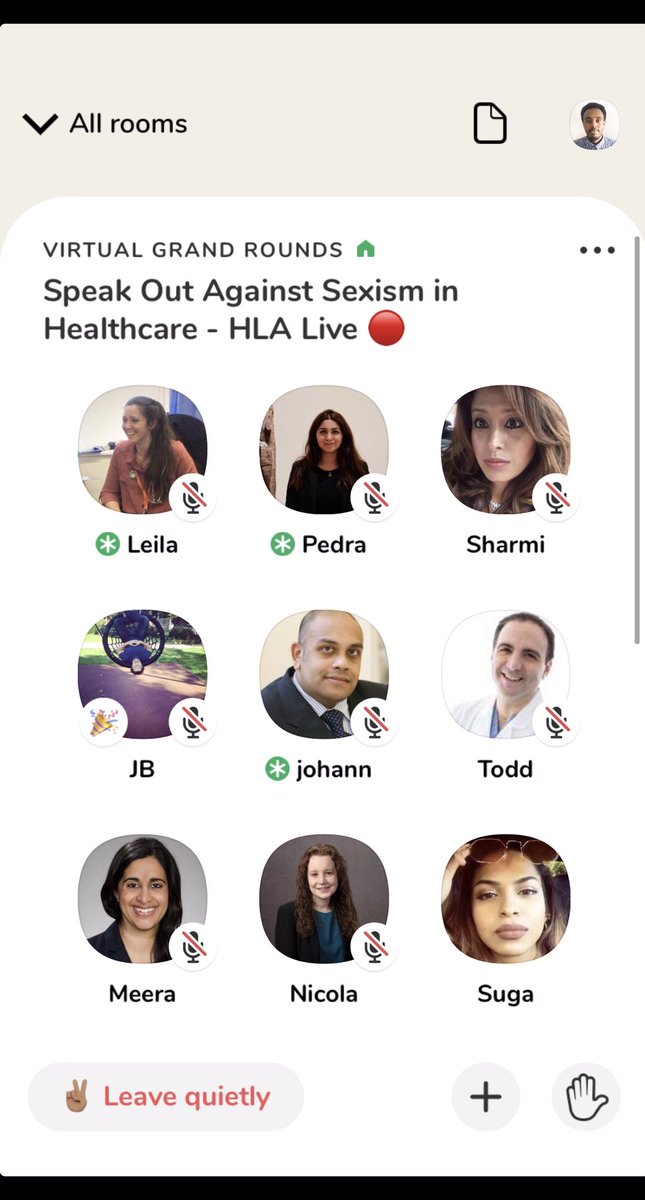 A phenomenal discussion on Sexism and unconscious bias in healthcare in 🇬🇧&🇺🇸, happening on @HLA_int CH with some amazing speaker -@_leilaellis, @pedrarabiee, @Shaque89_ , @DrAshaThomson @john36218246, @johannmalawana, @tponsky, @mkotagal, @NicolaRyanI1, @roy_suga. #MedTwitter