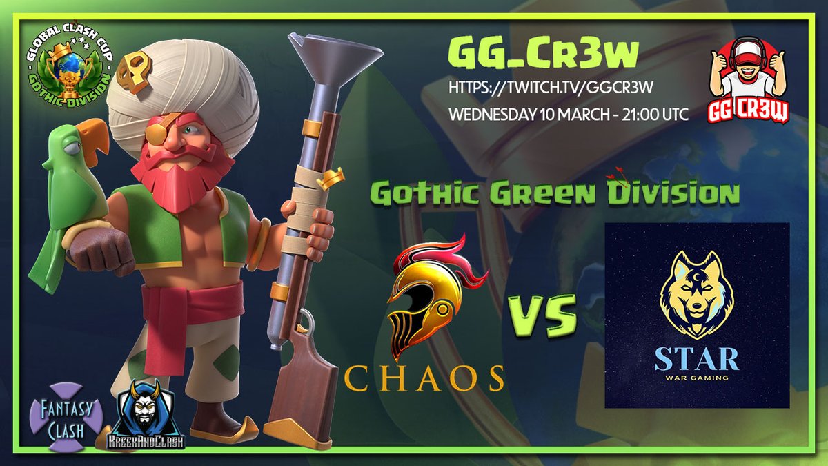 ChaosTeamCoc's tweet photo. Win for us at @GlobalClashCup Week 3 against #Starwar 

Ty @gg_cr3w for the stream ✌

⭐⭐⭐
#Vamvakoulas
#Rexjack https://t.co/2RgU6ilQEu