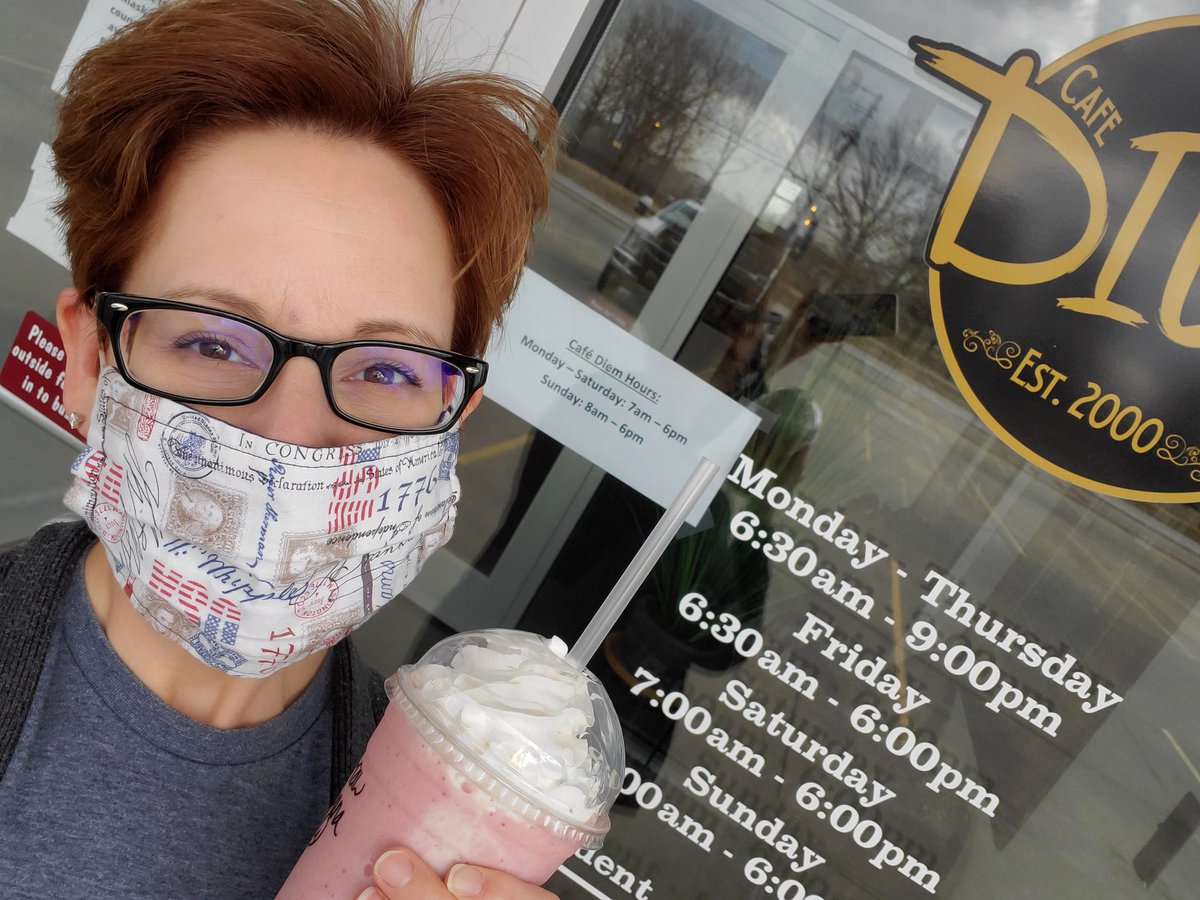 Happy to support <a href="/DFSAnkeny/">Ankeny Dollars for Scholars</a> with a delicious smoothie from <a href="/cafediem_ankeny/">cafe diem ankeny</a>! Today at Cafe Diem, Main Street Cafe, Blue Bean, &amp; Porch Light, 50 cents from every beverage supports higher ed scholarships for <a href="/AnkenySchools/">Ankeny Schools</a> students! You can #SupportSmallBusinesses too!