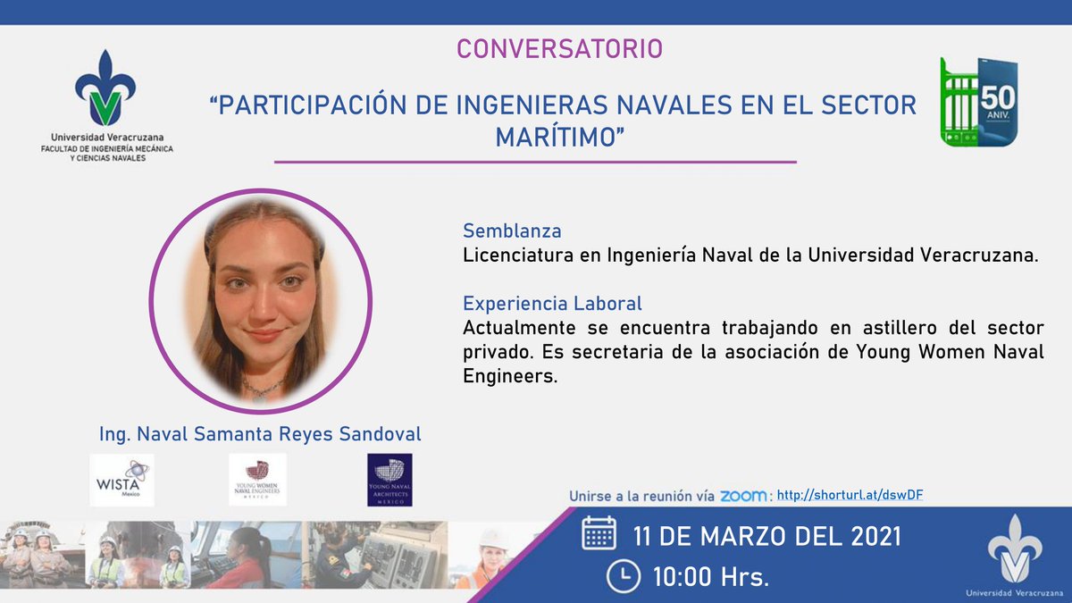 Egresados_UV's tweet image. CONVERSATORIO CON EGRESADAS DE INGENIERÍA NAVAL
“PARTICIPACIÓN DE INGENIERAS NAVALES
EN EL SECTOR MARÍTIMO”

Mañana 11 de Marzo
9:00 horas
Detalles en bit.ly/3qBi4Ra
