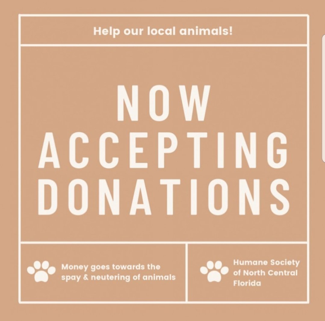 UniversityFur's tweet photo. LISTEN UP: We're now accepting donations for @HumaneSocNCFL on our Facebook page. Link in bio. https://t.co/X4tYKhatgU