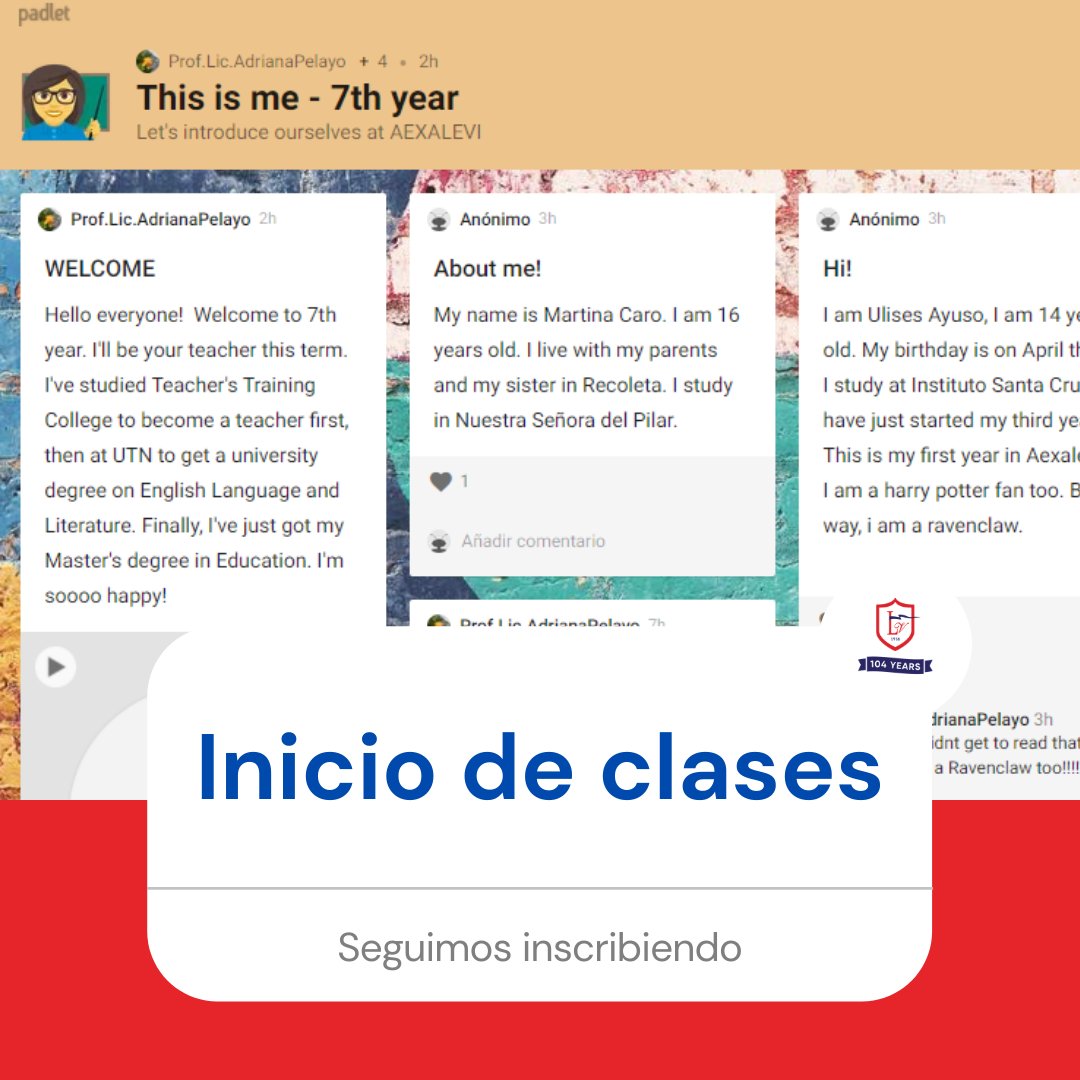 👩‍🏫 Desde 1916, AEXALEVI se dedica a la enseñanza de idiomas extranjeros. Hoy, 104 años después, comenzó un nuevo ciclo lectivo con el mismo propósito de siempre y un modelo de enseñanza de Aula Invertida. 
aexalevi.org.ar