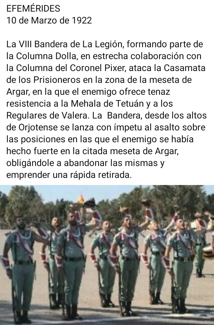 PlataformaMill1's tweet photo. #BuenasNoches #EfemeridesLegionaria #CentenarioLegionario #CentenarioDeLaLegion #LaLegion #Legion #LegionEspañola @Lalegion_es #Legionarios #VIIIBandera #VIIIBanderaColon https://t.co/SaufthPMLh