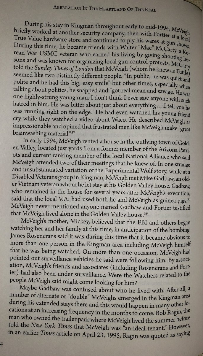 By late 1993/early 1994, the now-itinerant McVeigh had established something of a base of operations in the Kingman, AZ area. He had made... um... friends