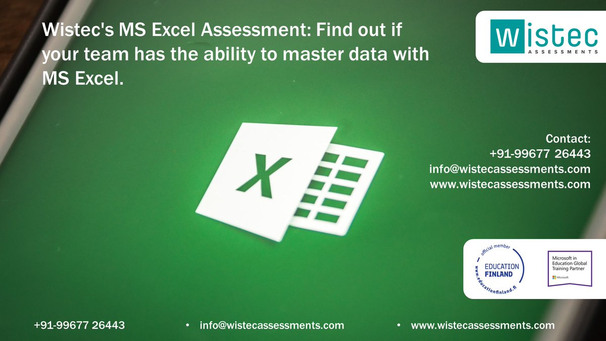 WistecAssess's tweet photo. #ThursdayThoughtleadership

Microsoft Excel is the most widely used Microsoft Office Skill. Rated amongst the top 20 in-demand skills. 

Wistec Assessments provide specialized Excel Assessment tool:

https://t.co/GuRbzfcNOh

 +91-99677 26443

Email: info@wistecassessments.com https://t.co/zoXd7GSB1M