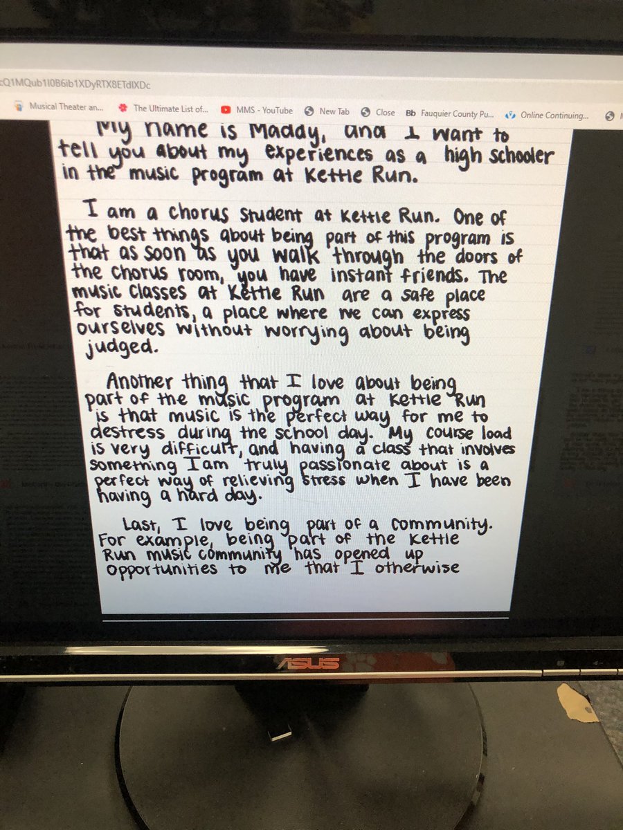 Read encouraging letters from the <a href="/KRHSTriM/">KRHS Tri-M Music Honor Society</a> students (some were my former Chorus kiddos) to my 8th graders today! These letters spoke to the meaning of why music in our schools is so very important!!! Thanks @krhschoirorc  for sending these letters our way!