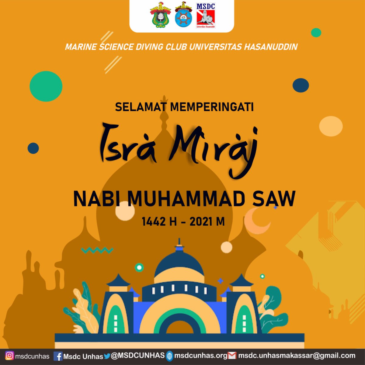MSDCUNHAS's tweet image. [Isra’Miraj 1442 Hijriyah]

Selamat memperingati Isra’Miraj 1442 Hijriyah. Mari jadikan semangat Isra Miraj untuk menguatkan keimanan dan memperteguh persaudaraan. 
.
.
.
#isramiraj2021
#msdcunhas #neverdivealone 
#jalesvevajayamahe #marinescienceunhas
#waspadadiraanuraga