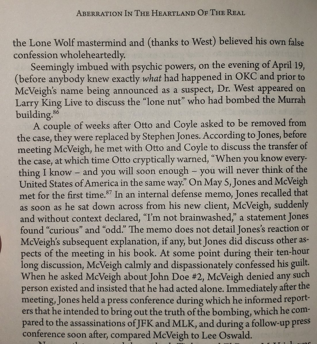 Dr. Jolly West himself, the CIA's favorite psychiatrist, went on Larry King Live the NIGHT OF THE 19TH to discuss the "lone nut" who'd done the attack. McVeigh wasn't even known/in custody yet.