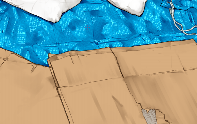 ブルーシートと段ボールの使い道とは…!? 