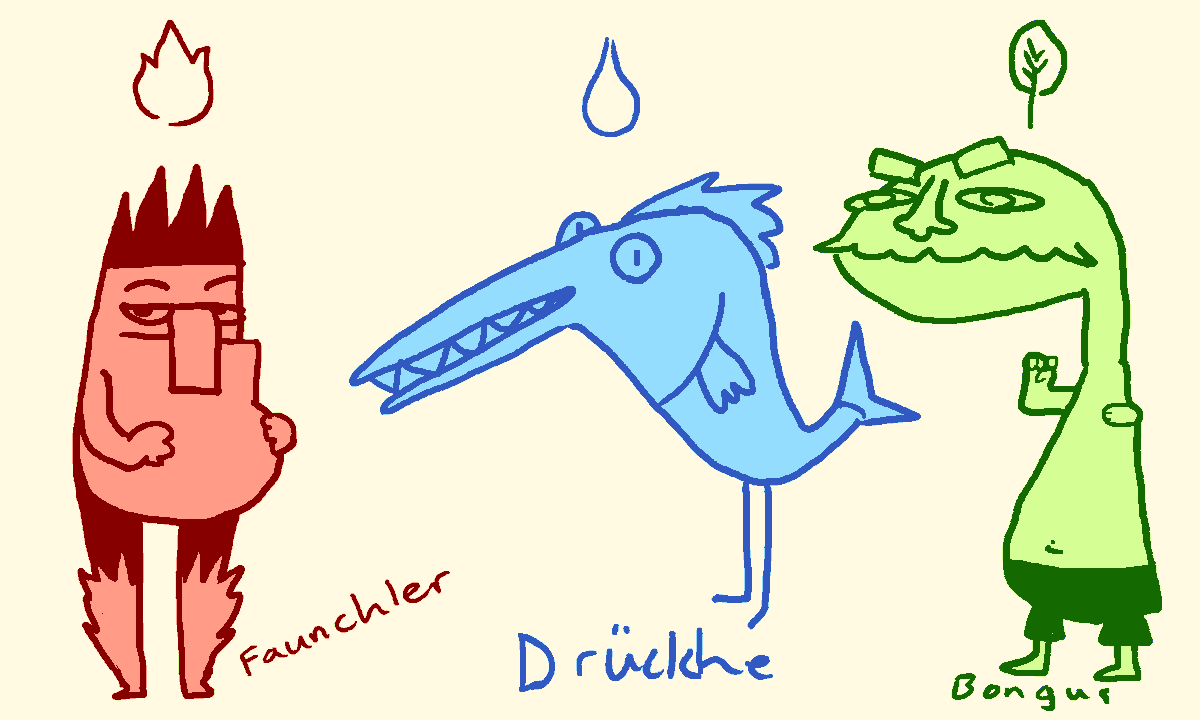 TheMaximumArt's tweet photo. My friends and I started creating an original pokedex, which is already 80 mons strong. Here are the first two stages of our starters. #digitalart #Pokemon #OC https://t.co/lfR3iv3ONr