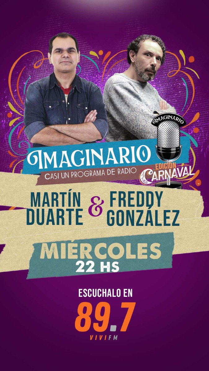 A las 22hs largamos con Imaginario. Lo escuchas por <a href="/Vivi/">Vivi Whitfield</a> fm897 y en Streaming onlineradiobox.com/uy/vivi897/