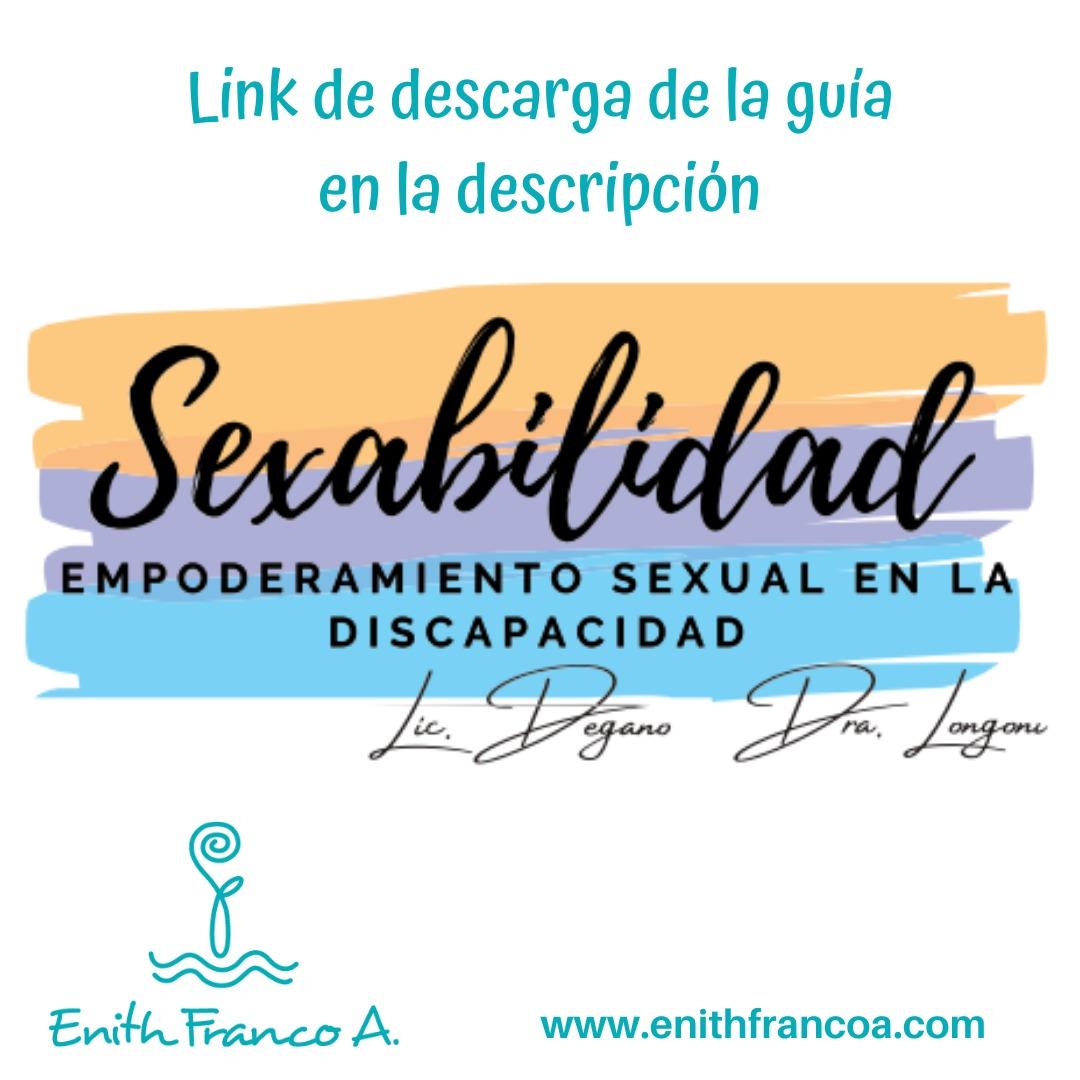 SEXABILIDAD
Empoderamiento sexual
en la discapacidad mailchi.mp/09d2e351b1db/s… link descargar guía
enithfrancoa.com #igualdad  #prevención  #amorpropio #autoestima  #sexualidadfemenina #saludsexual #deseosexual #sexologia #planificacion   #saludreproductiva #acsex