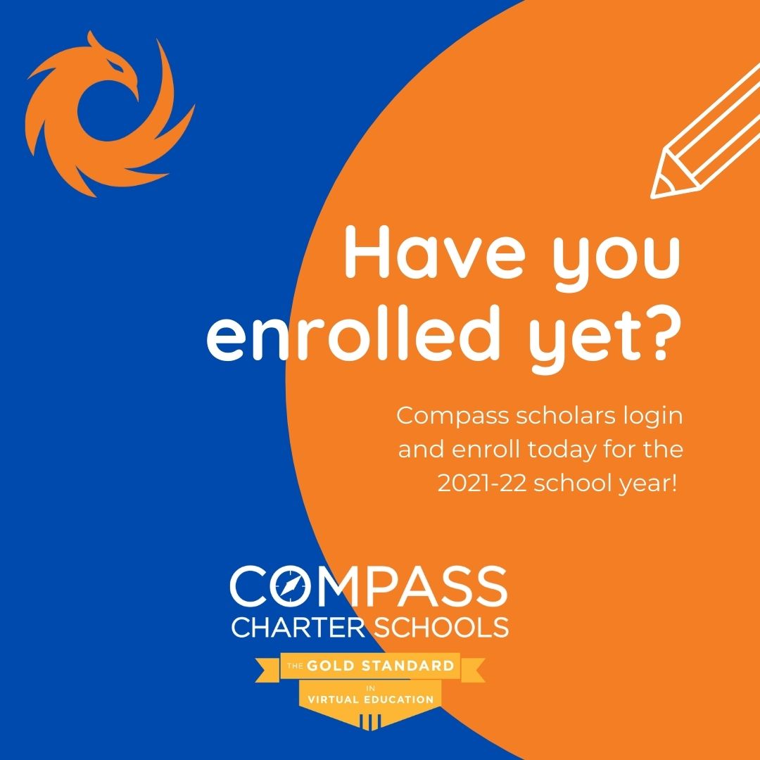 CompassCs's tweet photo. #Scholars, have you re-enrolled? We are looking forward to having you back for another year!
#GoldStandard #PersonalizedLearning #OnlineLearning #ScholarsFirst #Enroll #VirtualLearningWorks #SchoolYearReady #LoudandProud https://t.co/ZqzE4JeI4M