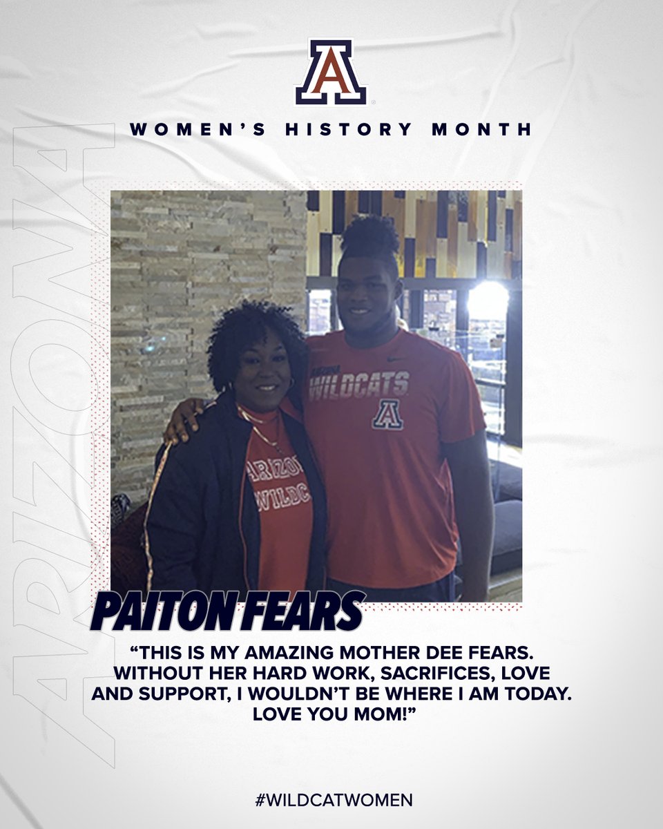 ArizonaFBall's tweet photo. In honor of #WomensHistoryMonth, we're introducing you to some of our favorite #WildcatWomen. Here's why ⬇️

Thanks for sharing, 
@DangeloTristen 
@PaitonFears 
@LeifMags 
@luke_ashworth15 https://t.co/EOKYdRfSjn