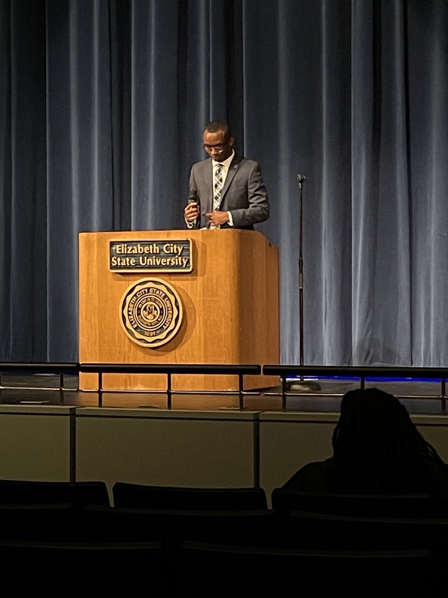 garybrown806's tweet photo. At the Mr. &amp; Miss ECSU pageant and on intermission listening to our current ⁦@ecsusga⁩ President Jimmy Chambers deliver his election speech. I’ve missed these events. Even with COVID restrictions, it’s great to see our student leaders. https://t.co/Fk99SymdmI