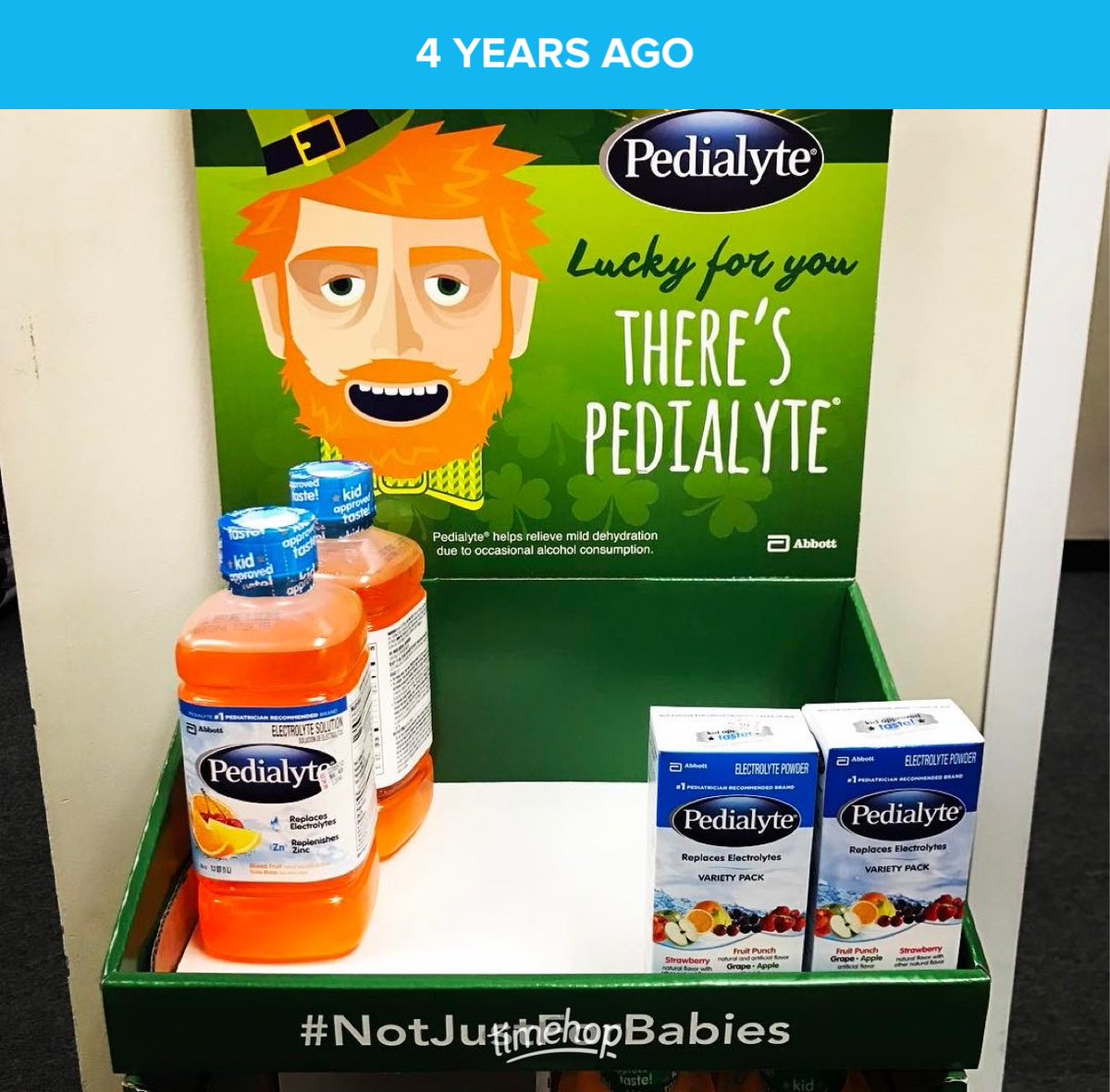 Happy anniversary to my favorite ⁦@pedialyte⁩ campaign ☘️ #notjustforbabies