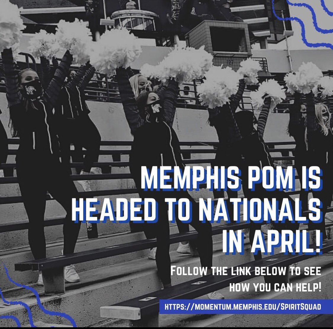 Memphis Pom Squad (@memphispom) on Twitter photo Follow the link in the graphic above or in the caption below to see how you can support us in our journey to Nationals and for our upcoming seasons. We are so thankful for all of our supporters! ๐
momentum.memphis.edu/SpiritSquad Follow the link in the graphic above or in the caption below to see how you can support us in our journey to Nationals and for our upcoming seasons. We are so thankful for all of our supporters! ๐
momentum.memphis.edu/SpiritSquad