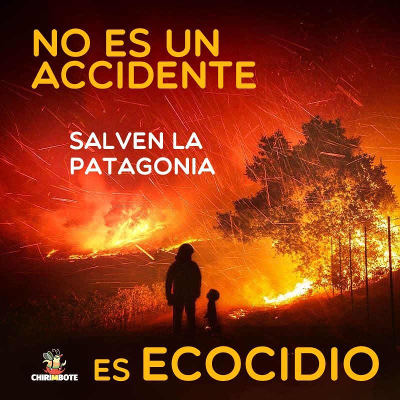 El bosque es nuestra casa
¿Vamos a dejar que la destruyan?
La Patagonia está en llamas: más de 300 evacuadxs y 12 desaparecidxs. Es incalculable la pérdida de vida natural.
Ya no creemos en accidentes. El foco es el negocio inmobiliario.

#BastaDeTerricidio
#ApaguenElFuegoYa