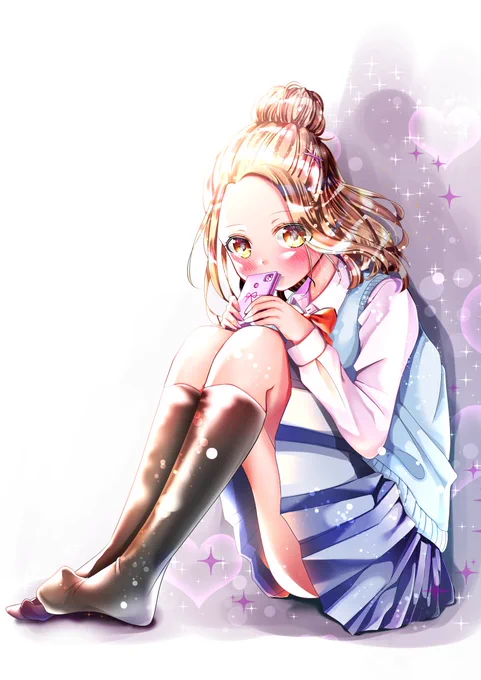 #恋 #オリジナル #イラスト  ラインの返事待ってる子
