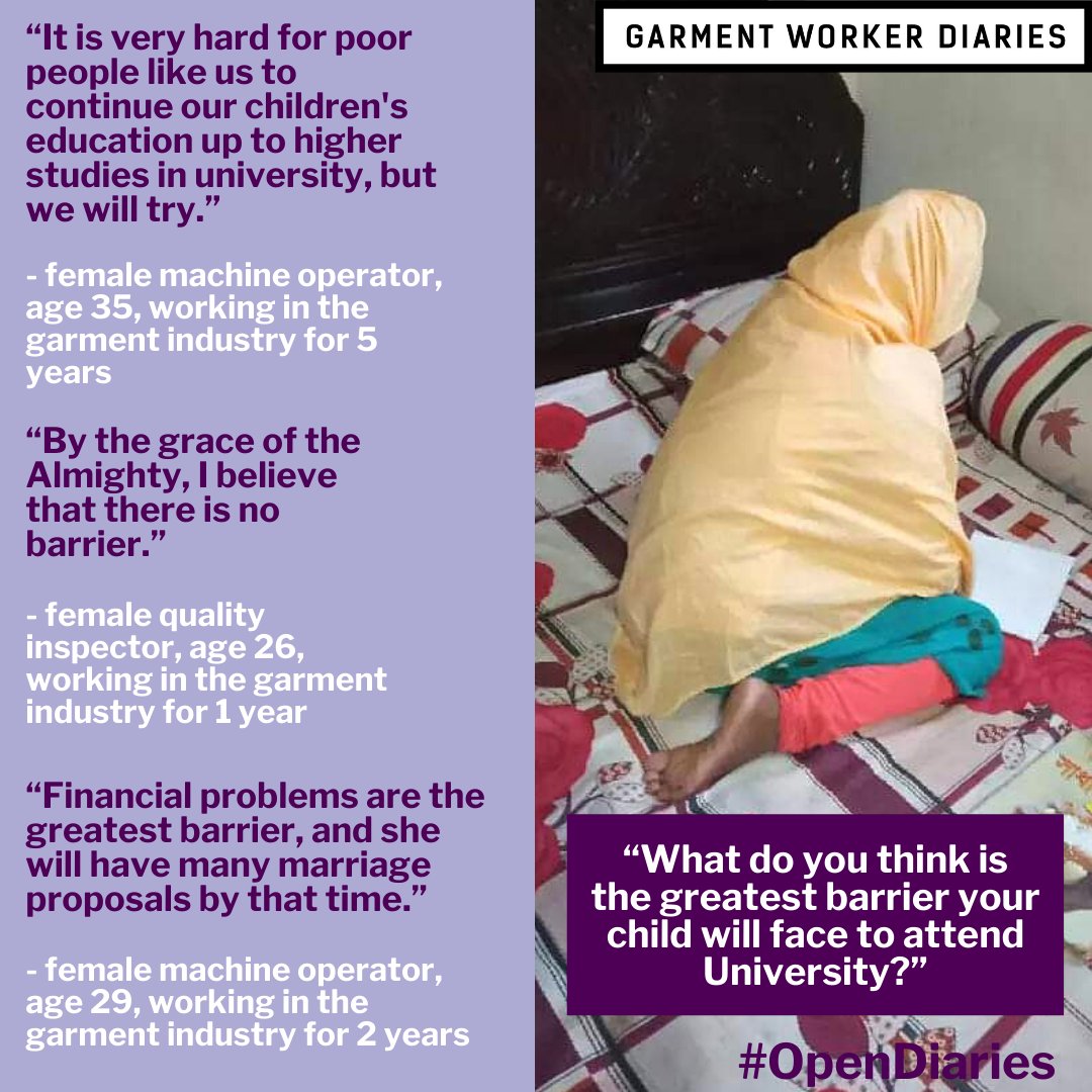 workerdialogue's tweet photo. This week #OpenDiaries presents a look at garment-working parents in Bangladesh & their concerns & aspirations for their children’s education. If you have a question for the workers, MFO or @sanemnet please write to us at questions@workerdiaries.org
#workerdiaries #bangladesh https://t.co/yWM5JTkJu4