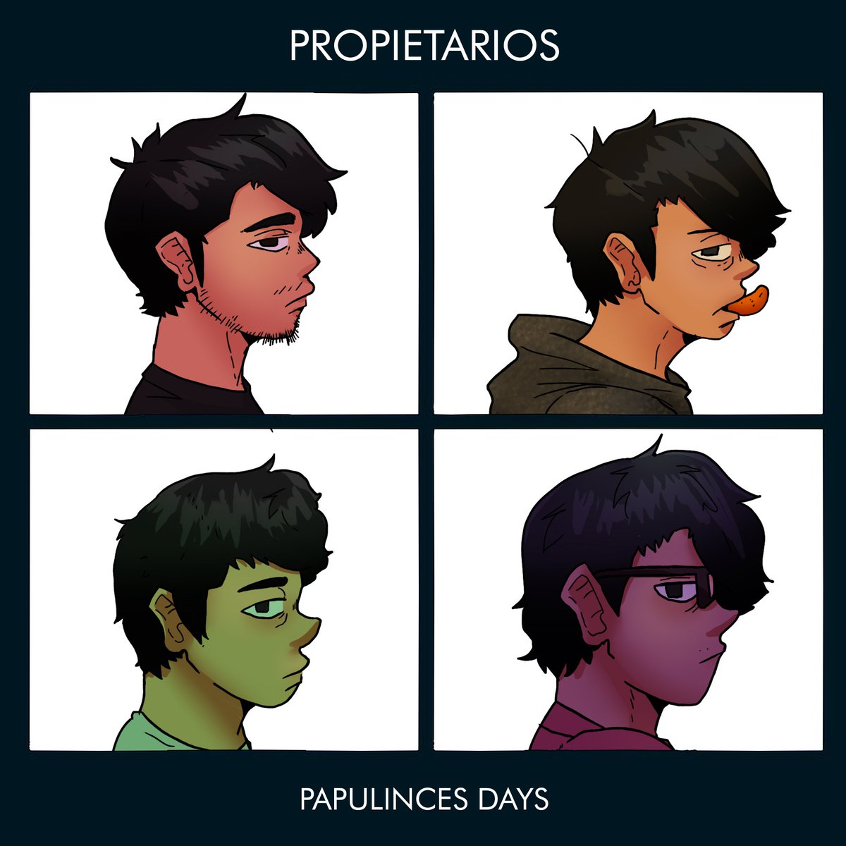 KelvexM's tweet photo. Propietarios - Papulinces Days | Gorillaz Parody

Nomás quise hacer una versión del álbum y pues salió eso https://t.co/qcvHXp4lgl