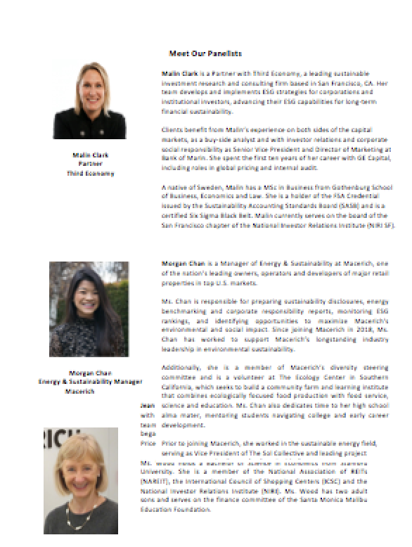 NIRI_LA's tweet photo. @NIRI_LA invites you to our March 25 virtual lunch panel: How to Create an Award-winning ESG Program, featuring Malin Törnqvist Clark, Morgan Chan, and Jean Wood. Register at https://t.co/LajyxdEk8t https://t.co/iKoqUOFV0o