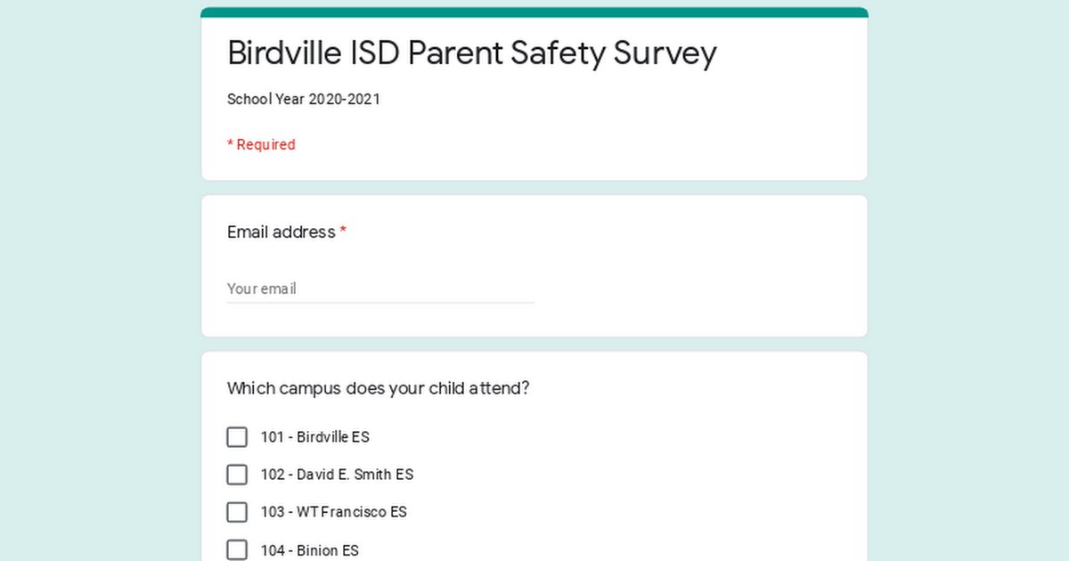 Please take a minute to fill out the parent safety survey.  Your opinion matters! buff.ly/3qEvn3j