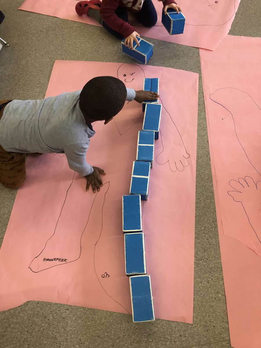smusgrove2's tweet image. Real life measurement with real live humans! Trace, measure, and compare. Who’s taller? Check your guess, lay in their outline! #sd40learns #checkyourguess #mathiseverwhere #MeasureWhatMatters @LKCougars #kelvinkindies