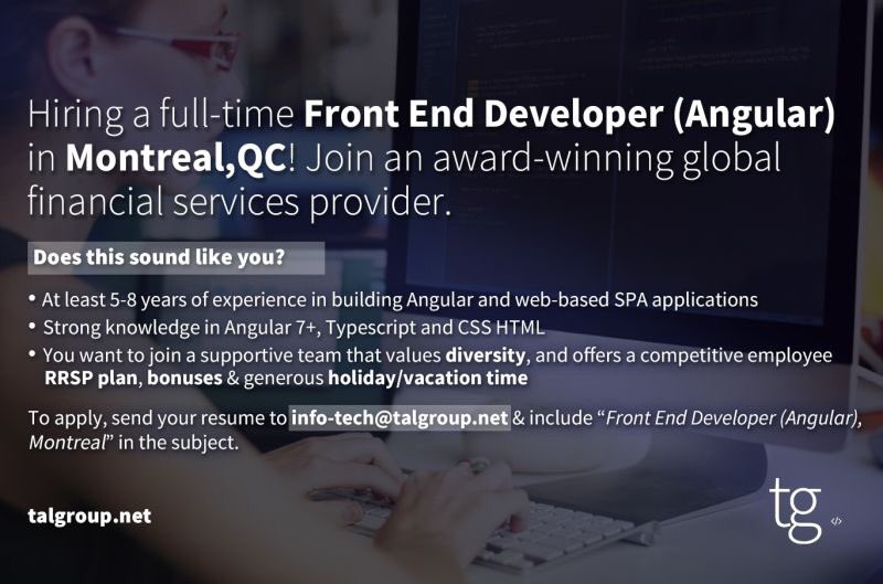 NavabN's tweet image. We are hiring! #montreal #typescript #csshtml #jobopening