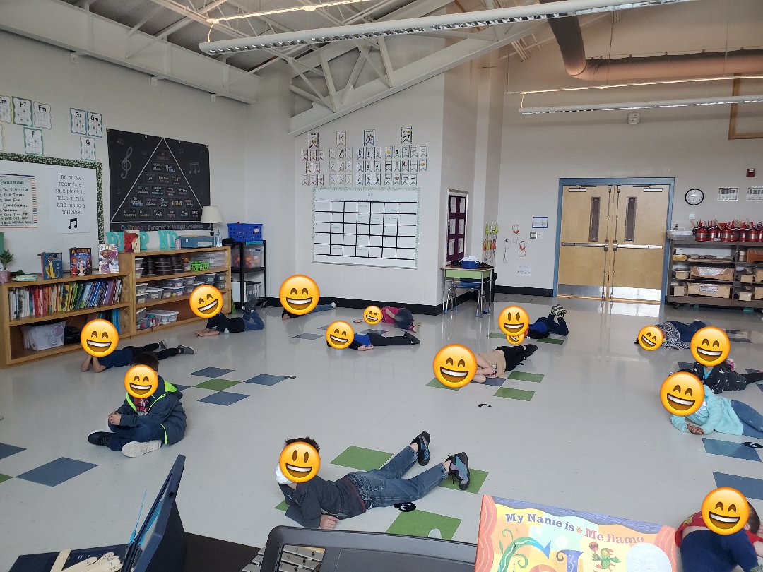 One of my fave moments this week was with our kinder classes! @ the end of a fun class with moving/dancing/a little singing, we calmed our bodies &amp; minds &amp; listened to a SongTale! This time, Ss to "Momma Buy Me a China Doll" about a little girl who wants her mom to buy her a doll