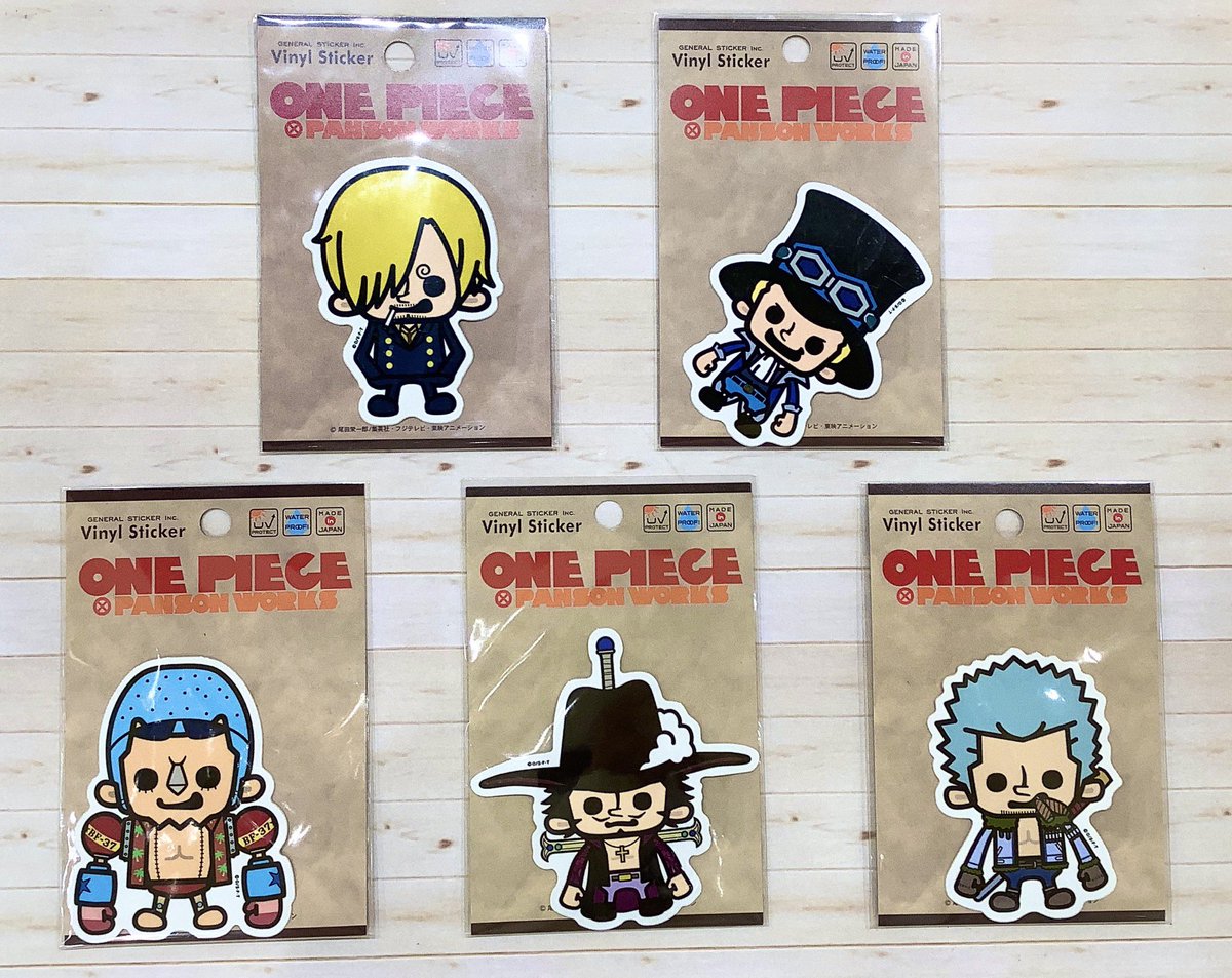 One Piece 麦わらストア梅田店 おすすめ ワンピース パンソンワークス コラボステッカー サンジ サボ フランキー ミホーク スモーカー 各330円 税込 好評発売中 麦わらストア Onepiece