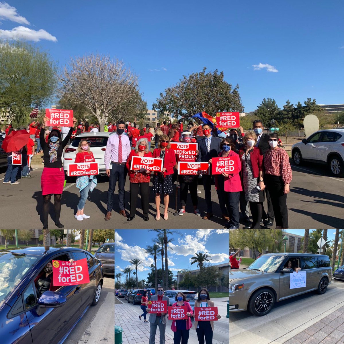 RichCAndrade's tweet image. #ProtectTheVote #ProtectInvestinEd #SchoolsNotTaxCuts #No1783 @AZHouseDems and @AZSenateDems standing strong for Az’s Public Education at the Phoenix Motor March