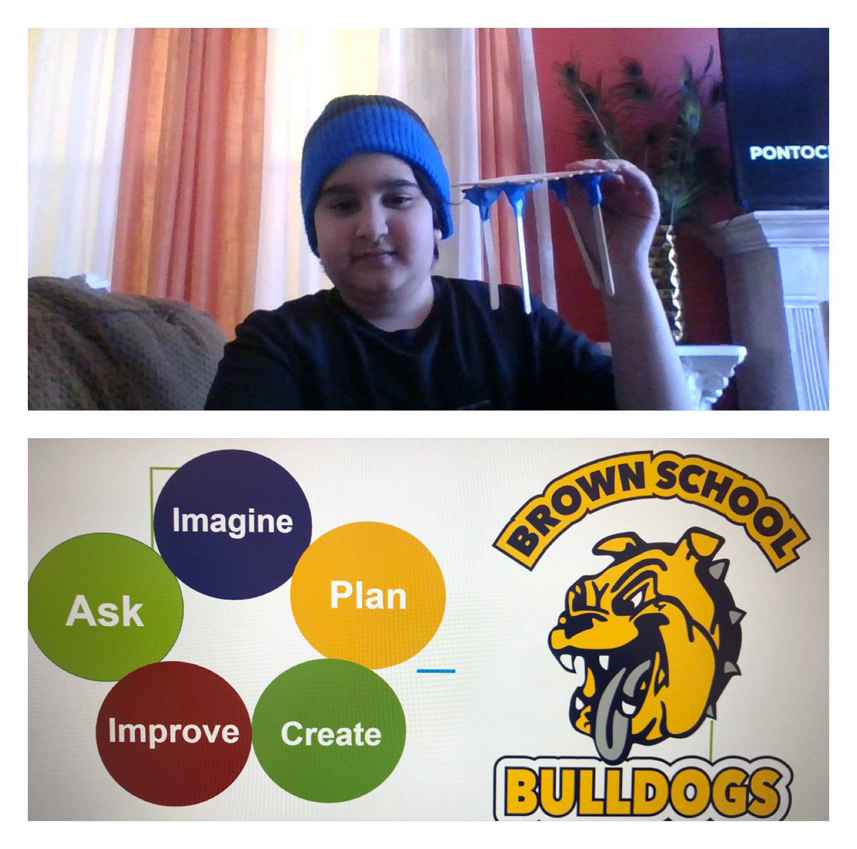 BrownPeabody's tweet image. Mrs. King and Mr. Hincman discussed the Design Process at our All School Assembly today.  We gave students a design challenge to complete and are so proud of the creations!  #designprocess #makerstudio #innovation