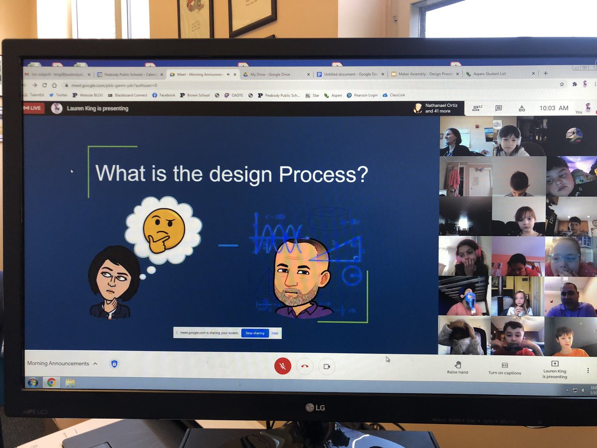 BrownPeabody's tweet image. Mrs. King and Mr. Hincman discussed the Design Process at our All School Assembly today.  We gave students a design challenge to complete and are so proud of the creations!  #designprocess #makerstudio #innovation