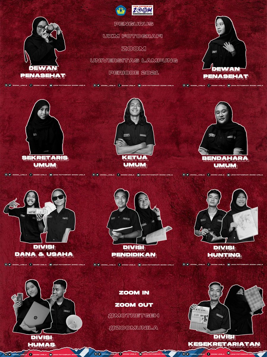[ Introducing: Pengurus UKM Fotografi Zoom Universitas Lampung Periode Tahun 2021✨ ]

#pengurusukmzoomunila2021
#motretgeh
#zoom_unila