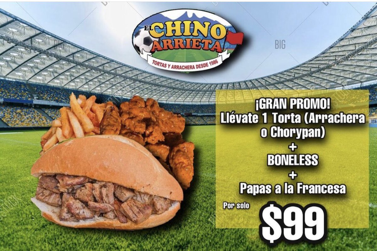 chino_arrieta's tweet photo. ¡Súper Combo! Disfruta del partido #Rayados vs #Leon hoy en punto 9:00pm
Pa llenar llévate una #TortaArrachera o #tortachorypan + #Boneless + #PapasALaFrancesa + #RefrescoCocaCola por solo $120😍🤑🍀
☎️Llámanos 8132536502
📍 Estamos en Calle Zempoala 8024 Colonia Lomas Modelo https://t.co/ZpuFvXvfOD