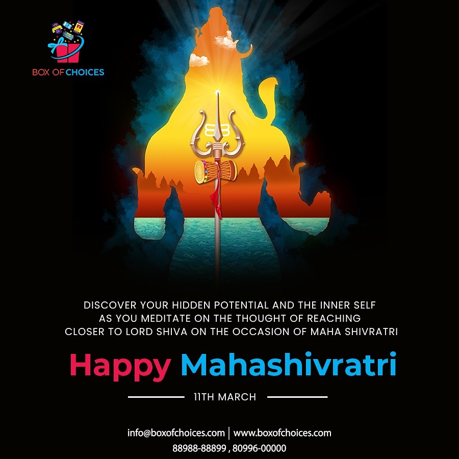 BoxofChoices's tweet photo. Discover your hidden potential and the inner self as you meditate on the thought of reaching closer to Lord Shiva on the occasion of Maha Shivratri🙏

Call us for more details on 88988-88899 or write mail us at info@boxofchoices.com

#Mahashivaratri2021
#Mahashivratri https://t.co/bhB8ZKIlD1