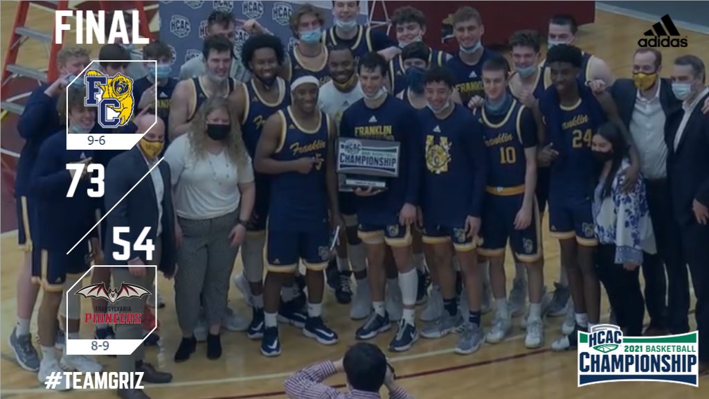 For the first time since 2008, <a href="/FCGrizHoops/">Franklin College MBB</a> are your HCAC Tournament champions! #TeamGriz led for most of the night, eventually running away from the Pioneers for a 73-54 win.

A fantastic end to the 2021 season for the Grizzlies!