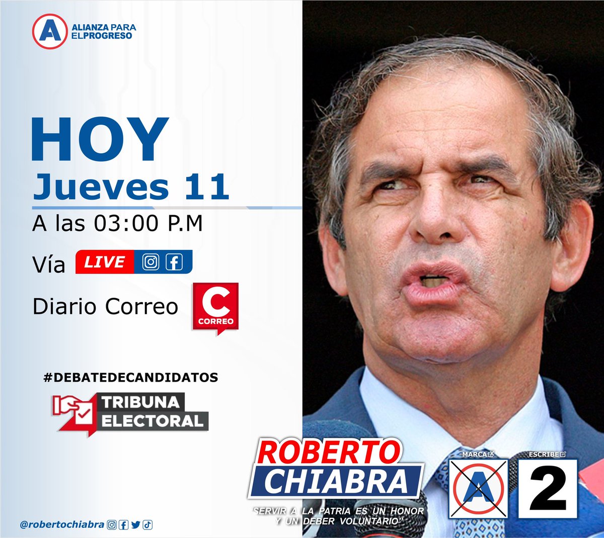 robertochiabra's tweet photo. @diariocorreo @Peru_APP #robertochiabra #debatecongresal #tribunaelectoral #APP2 🇵🇪🇵🇪🇵🇪🇵🇪 https://t.co/kG2kg2RSJC