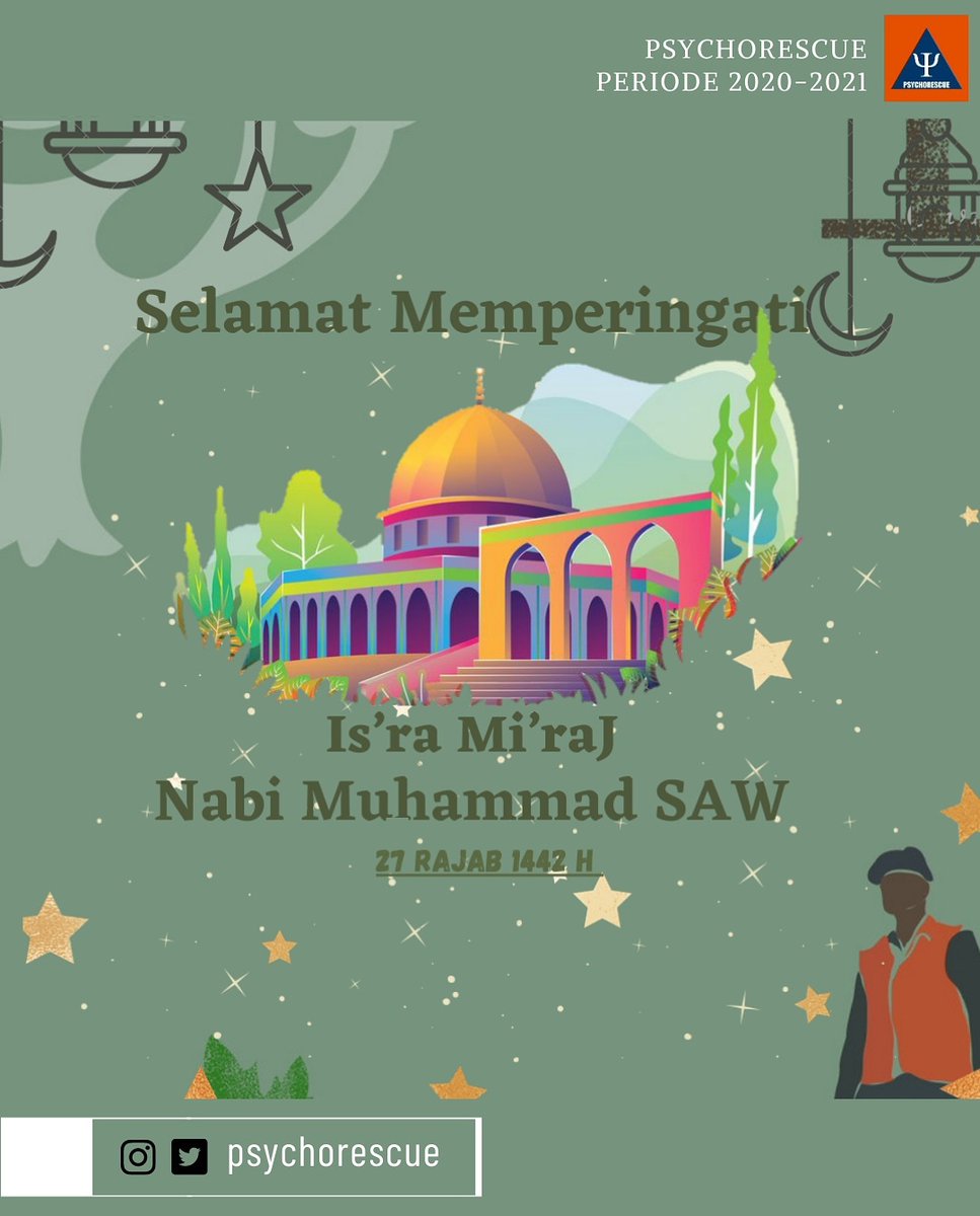 "Selamat Memperingati Hari Isra Miraj Rasulullah SAW 1442 H"

Semoga makna dari hari penuh keindahan ini tetap tertanam dalam hati dan benak kita, serta bisa meningkatkan keimanan dan ketaqwaan kepada Allah SWT 🌴🌴

#isramiraj
#hariisramiraj
#psychorescue