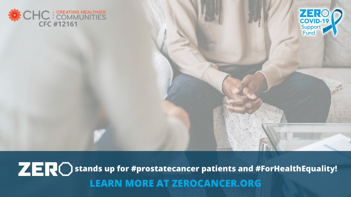 ZEROCancer's tweet image. Tomorrow, on CHC Giving Day, join with us to help raise funds #ForHealthEquity.
ZERO is addressing the racial disparity of #prostatecancer in Black Men. Choose ZERO as your charity of choice to help close the gap. #ForHealthEquity. @chcimpact bit.ly/3e3pI4f